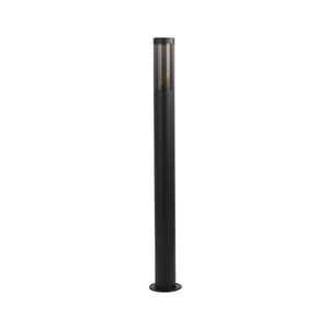 Paletto Da Esterno Contemporaneo Battone Acciaio Nero Fumè 1 Luce E27 90Cm