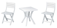 set 'duetto resina' tavolo + 2 sedie bianco 94050