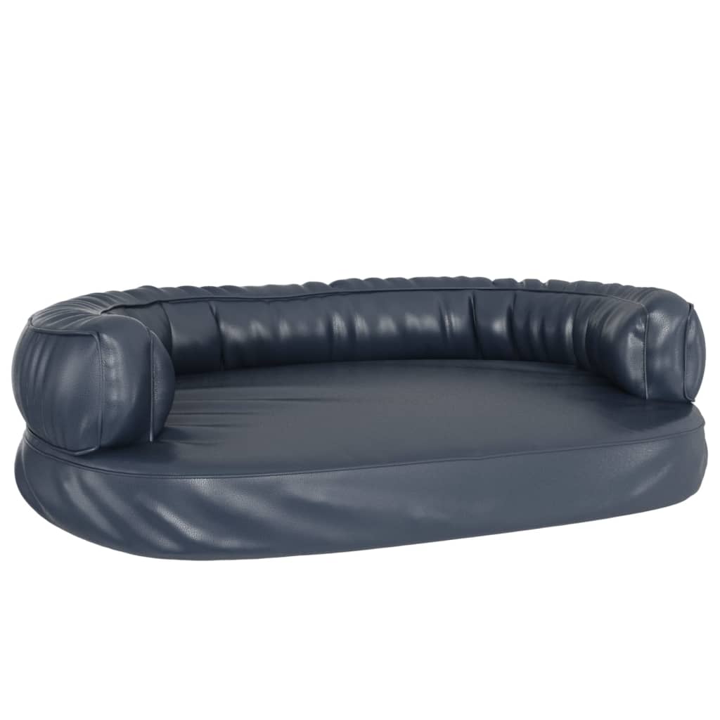 Letto Cani Ergonomico Gommapiuma Blu Scuro 88x65 cm Similpelle