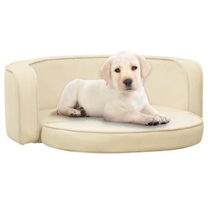 Divano Cani Pieghevole Crema 73x67x26cm in Peluche e Cuscino