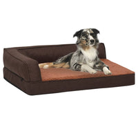 Materasso Ergonomico per Cani 75x53cm Pile Effetto Lino Marrone