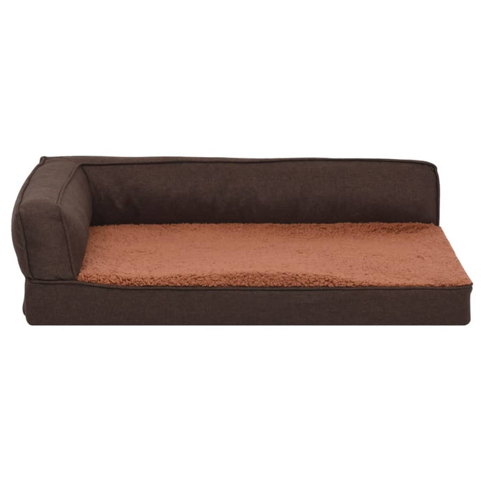 Materasso Ergonomico per Cani 75x53cm Pile Effetto Lino Marrone