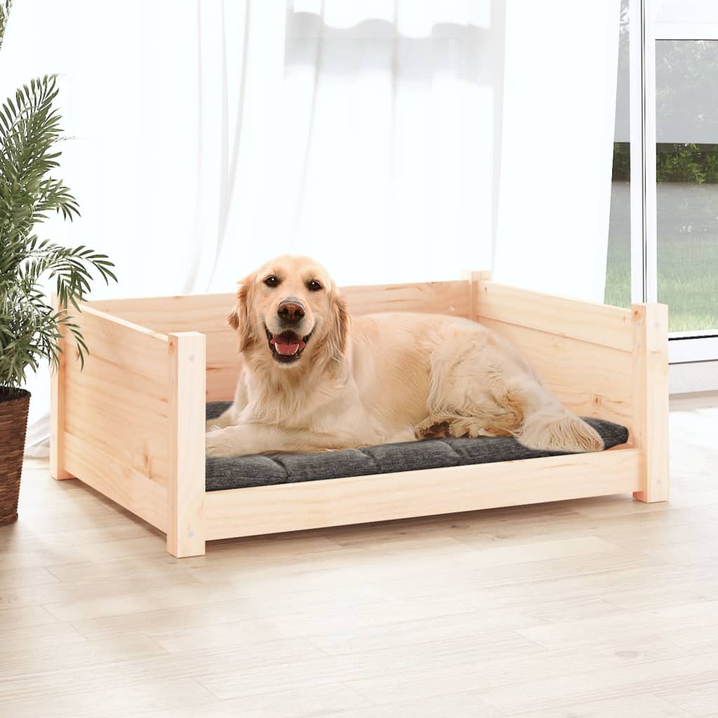 Cuccia per Cani 75,5x55,5x28 cm in Legno Massello di Pino