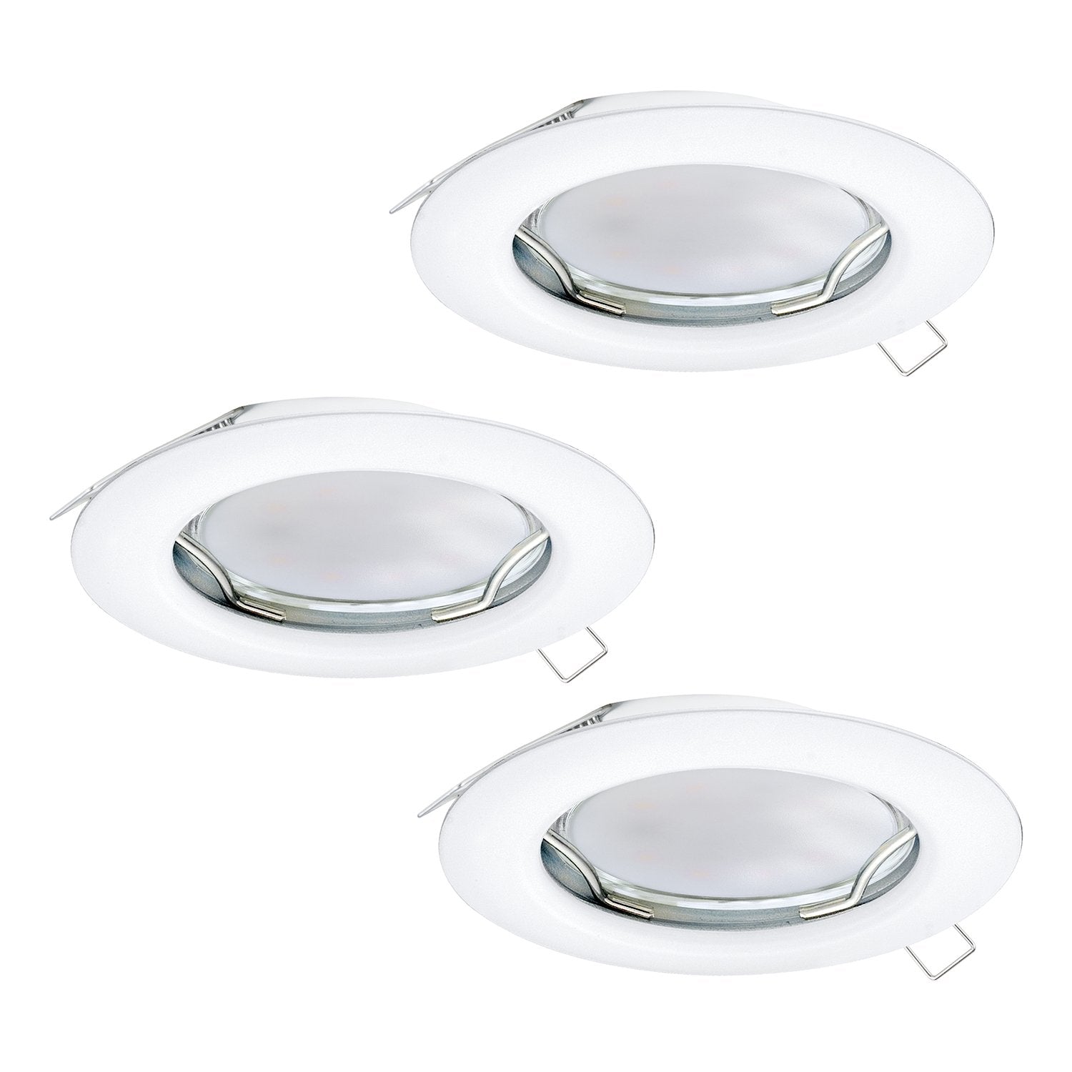 Faretto Ad Incasso Moderno Peneto In Acciaio Bianco 3 Luci Gu10 2,8W