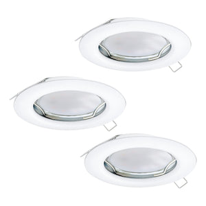 Faretto Ad Incasso Moderno Peneto In Acciaio Bianco 3 Luci Gu10 2,8W