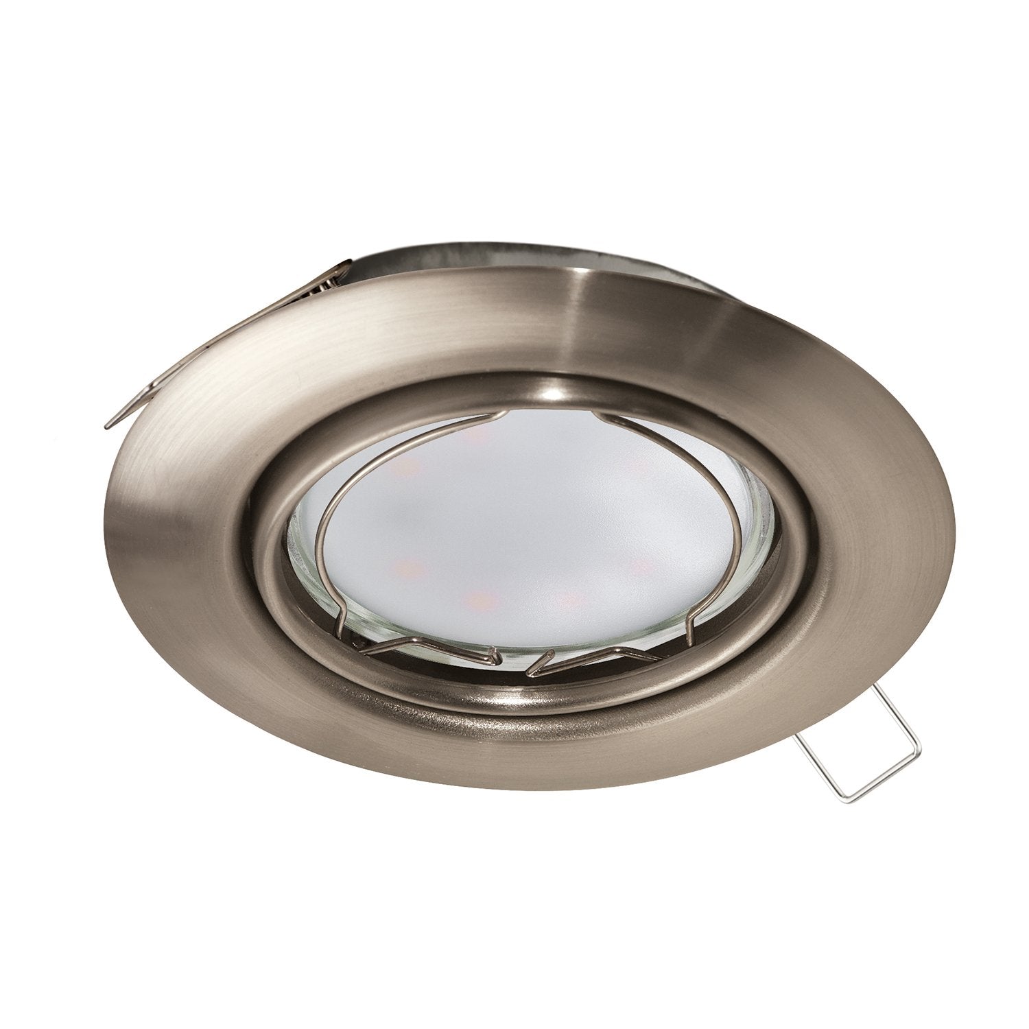 Faretto Ad Incasso Moderno Peneto Acciaio Nichel Satinato 1 Luce Gu10 4,6W