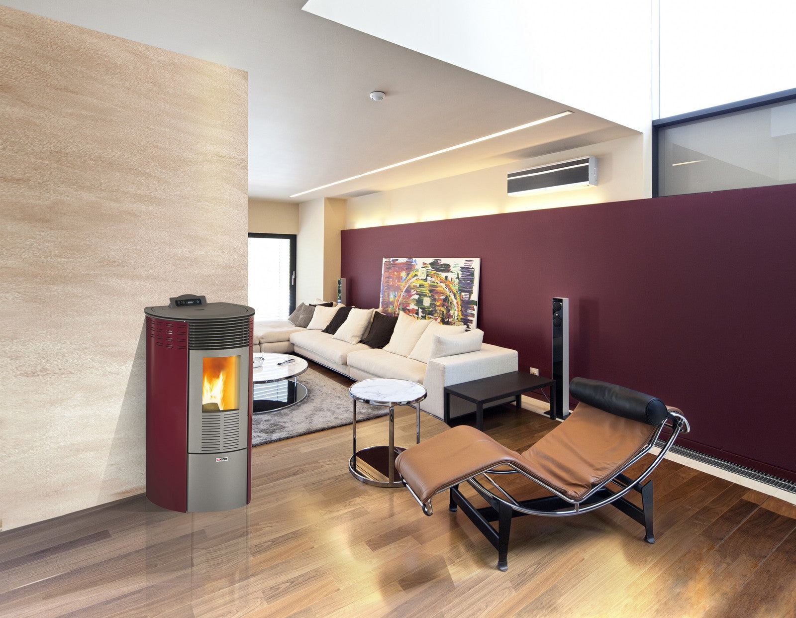 stufa pellet kw 10,1 king 12 round bordeaux cod:ferx.94352