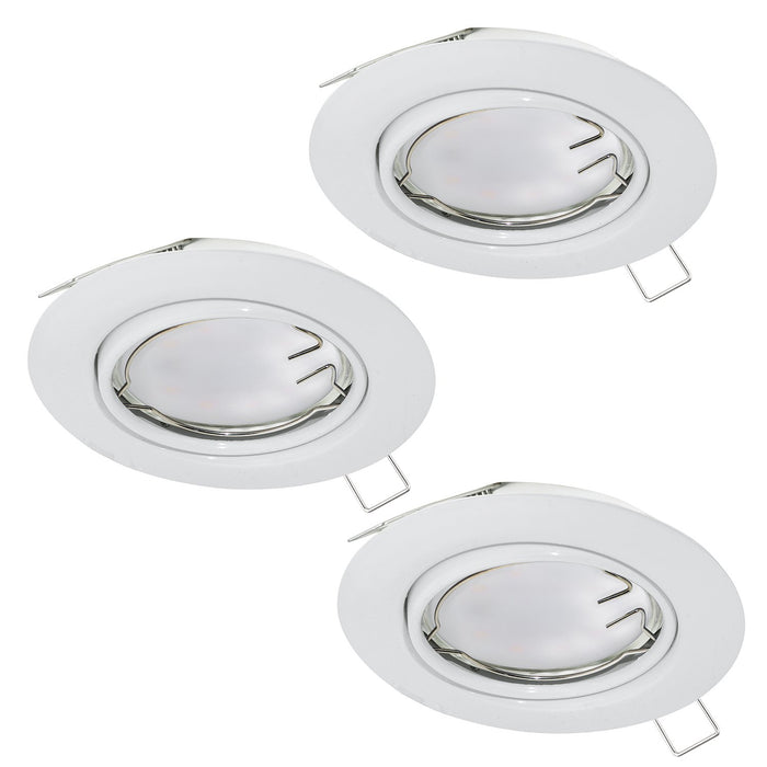 Faretto Ad Incasso Moderno Peneto In Acciaio Bianco 3 Luci Gu10 4,6W