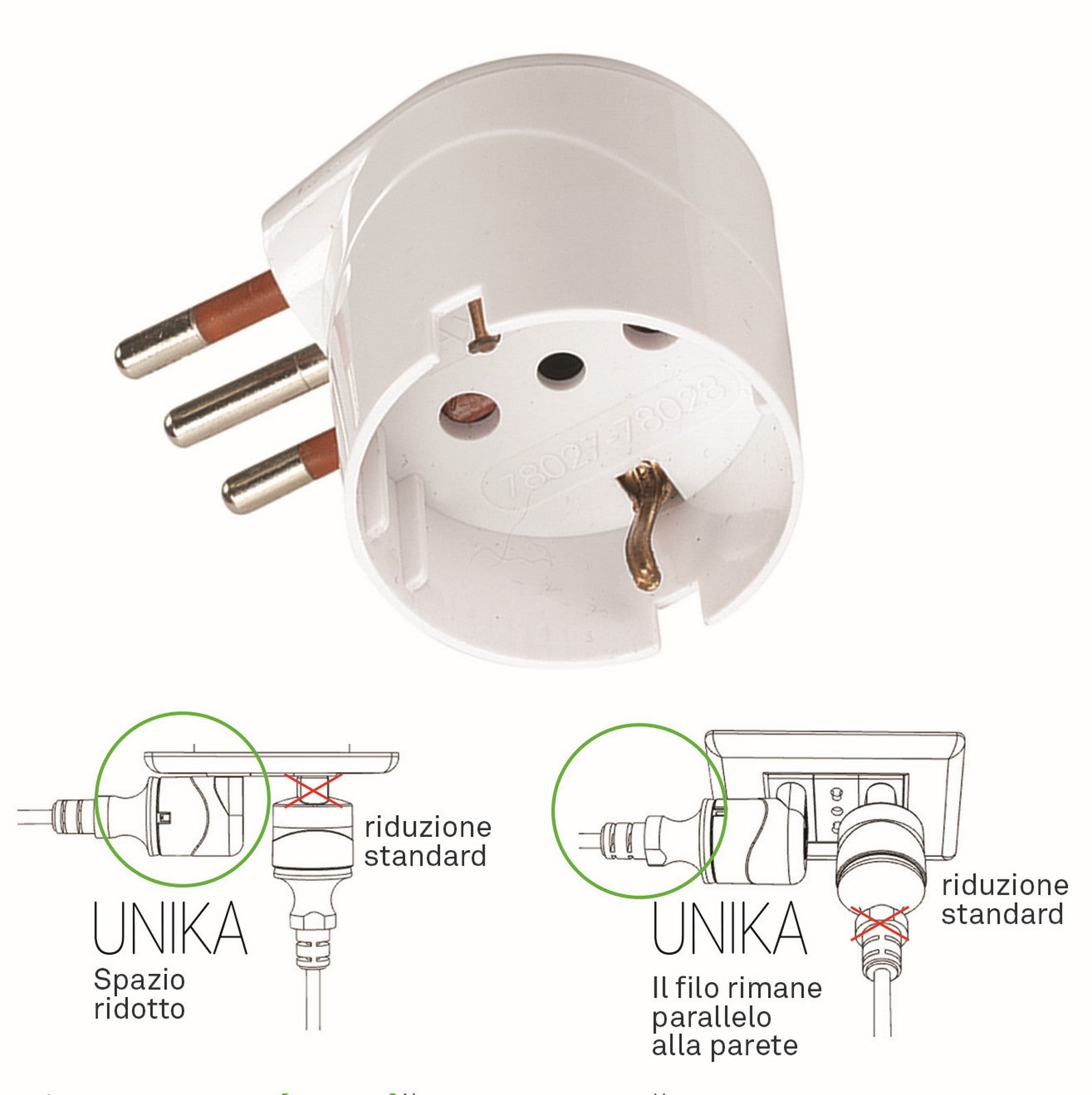 adattatore schuko 90Ã¢°¦ 16a a 2 poli + terra  94492