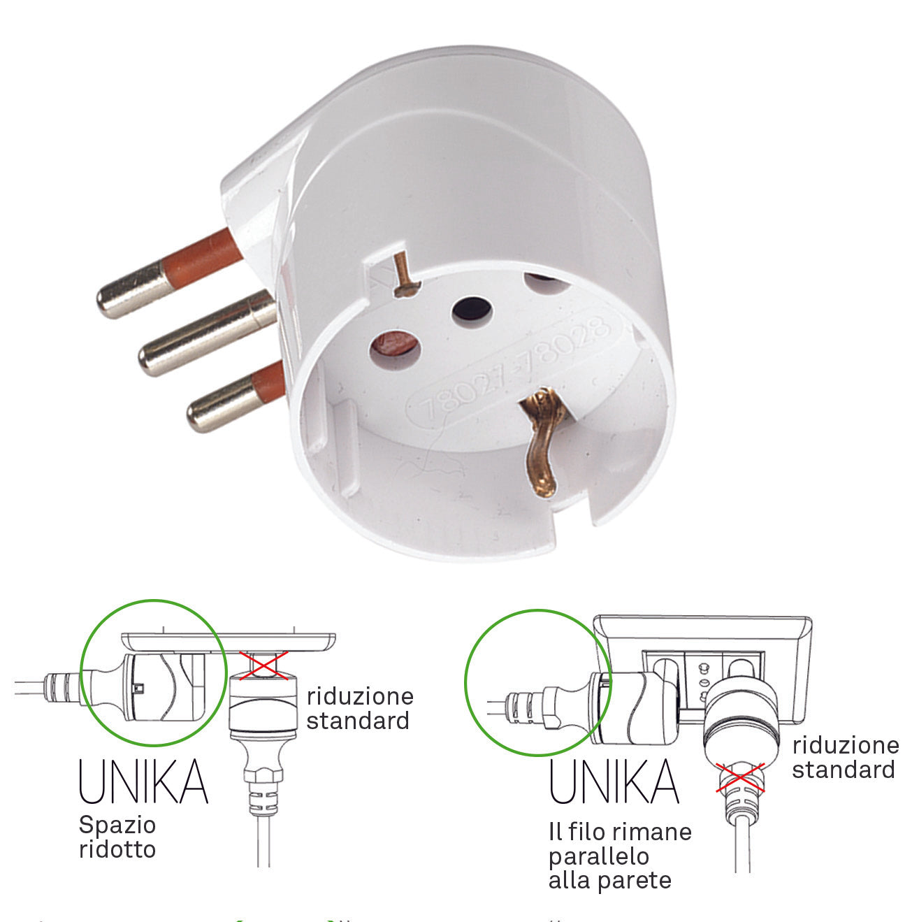 ROSI ADATTATORE SCHUKO 90 16A 2P+T  PZ 1,0