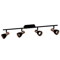 Spot Moderno Barnham In Acciaio Nero 4 Luci Gu10 3W Ip20