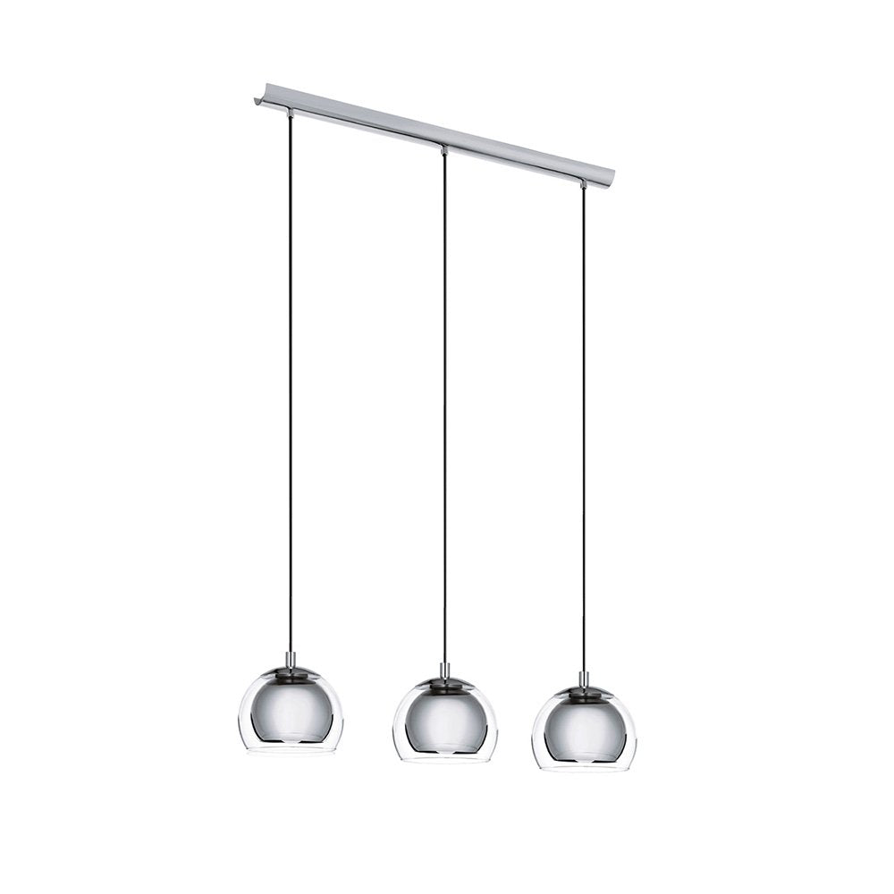 Lampadario Contemporaneo Rocamar 3 Luci Acciaio Cromo E