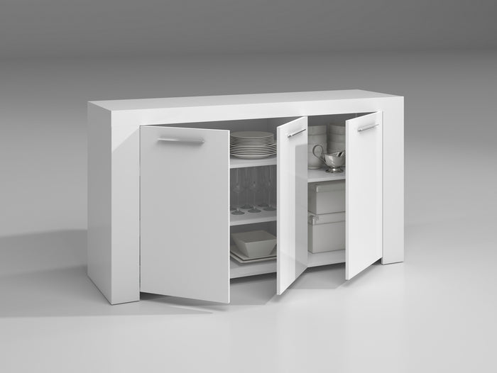 kit credenza 3 ante ambit 144x42xh80 cm bianco 94618