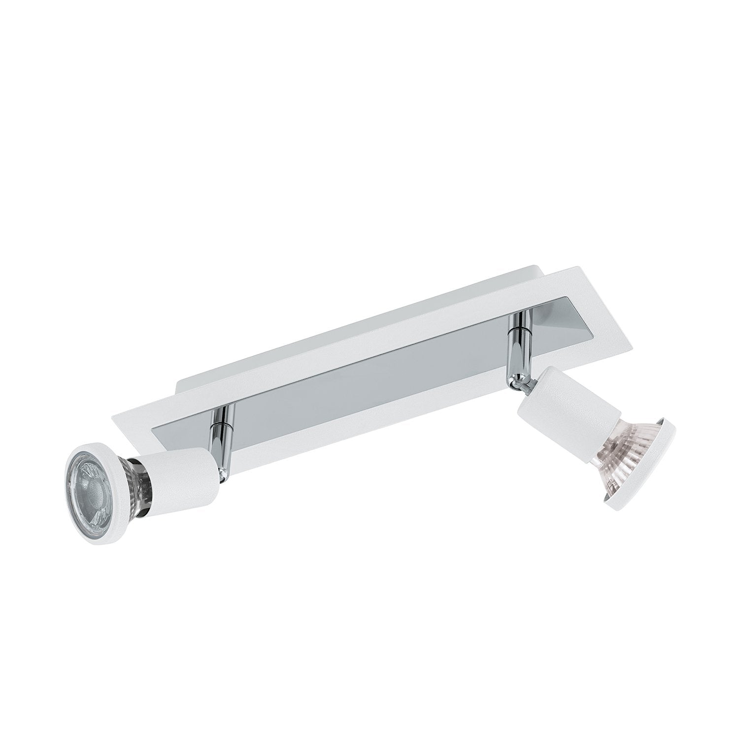 Spot Moderno Sarria In Acciaio Bianco 2 Luci Gu10 4,5W Ip20