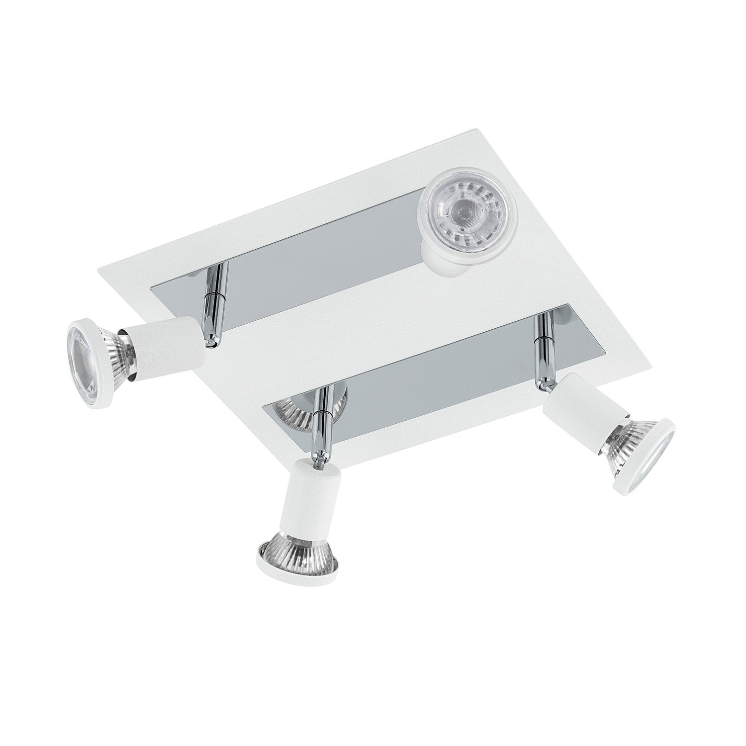 Spot Moderno Sarria In Acciaio Bianco 4 Luci Gu10 4,5W Ip20