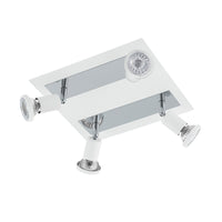 Spot Moderno Sarria In Acciaio Bianco 4 Luci Gu10 4,5W Ip20