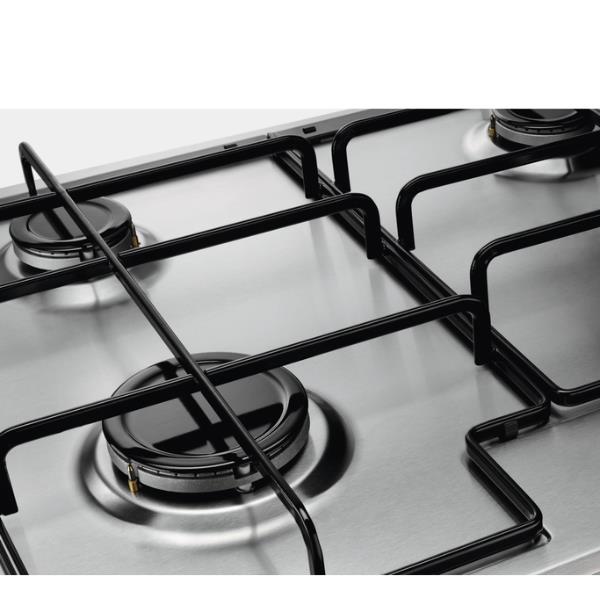 Piano Cottura a Gas Electrolux EGS6434X 4 Fuochi in Acciaio Smaltato (LXP) 74X51 cm con Bruciatore Wok multicorona