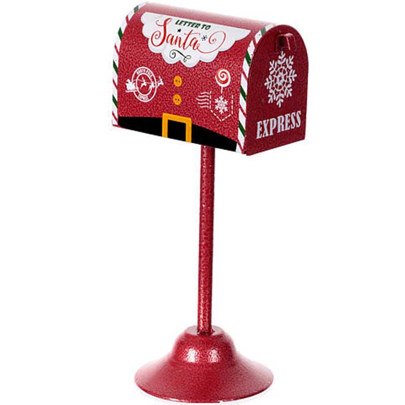 Buca Lettere di Babbo Natale Decorazione Cassetta Postale Natalizia Metallo 32cm