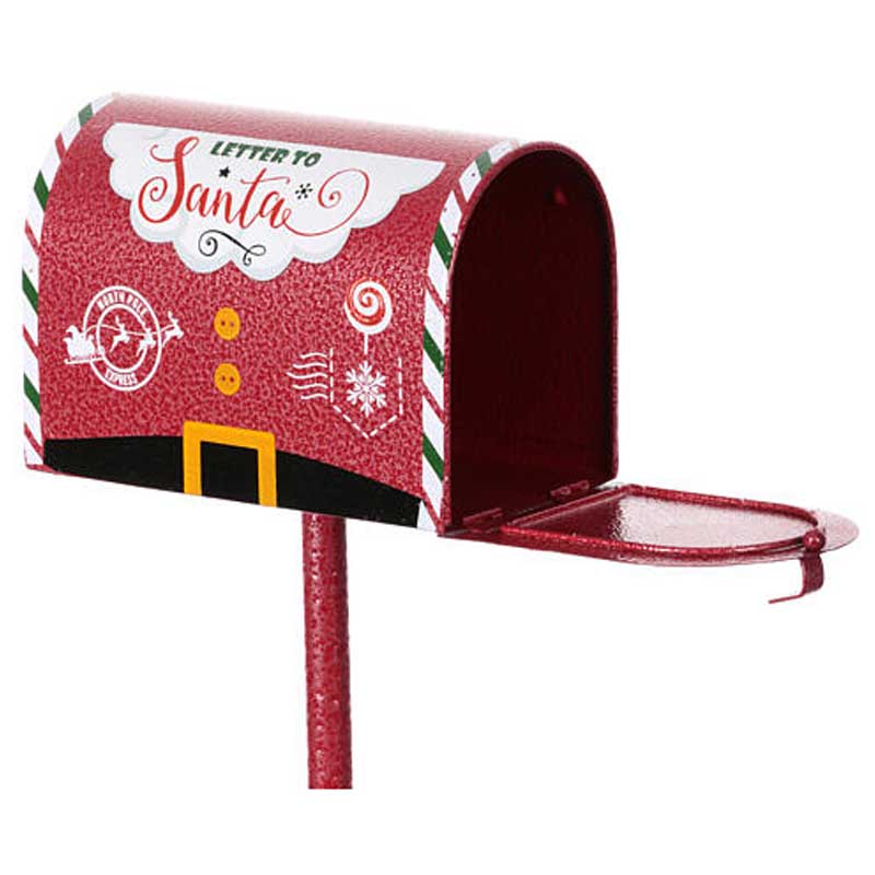 Buca Lettere di Babbo Natale Decorazione Cassetta Postale Natalizia Metallo 32cm