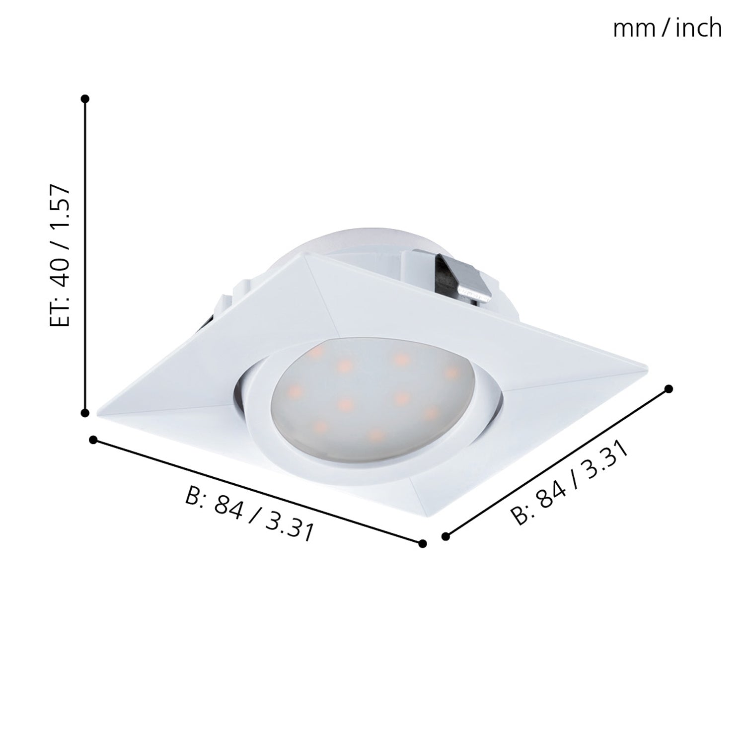 Faretto Ad Incasso Contemporaneo Pineda Policarbonato Bianco 3 Led 4,9W