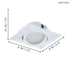 Faretto Ad Incasso Contemporaneo Pineda Policarbonato Bianco 3 Led 4,9W