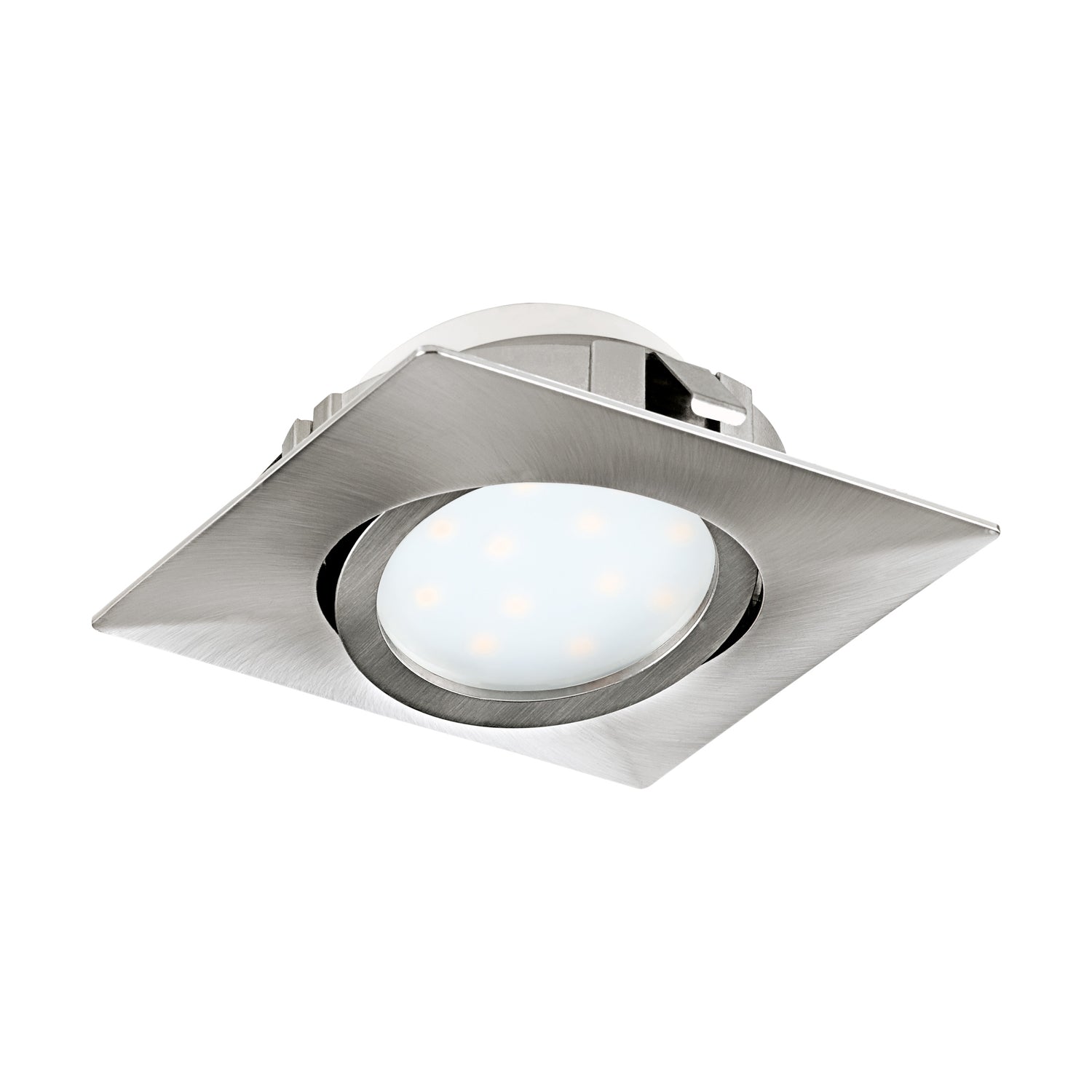 Faretto Ad Incasso Contemporaneo Pineda Policarbonato Nichel Satinato 3 Led 4,9W