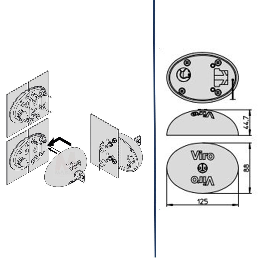 VIRO VAN LOCK 4222.4222 COPPIA LUCCHETTI per FURGONI CAMION antifurto Fissaggio