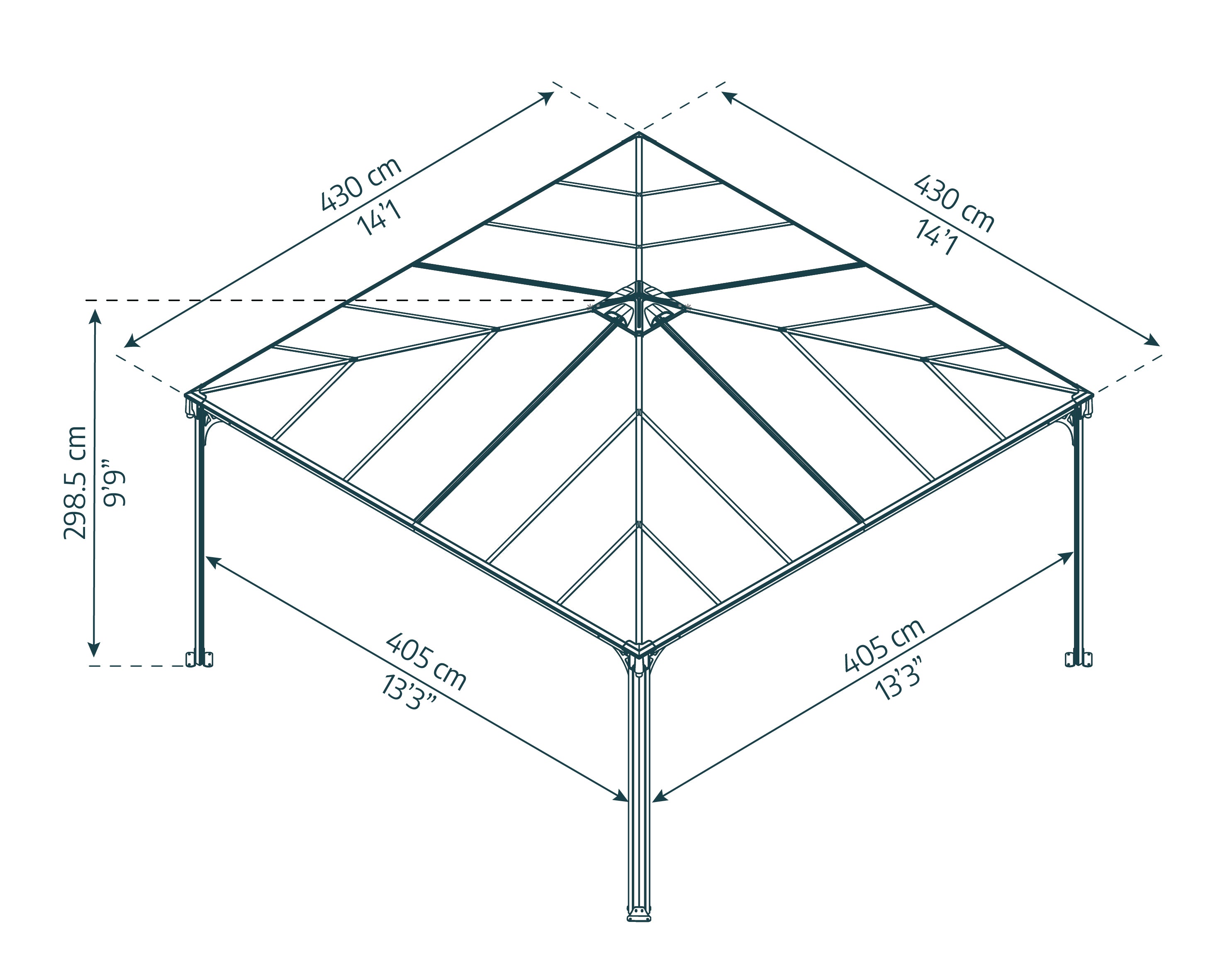 Canopia Palermo Gazebo in Alluminio 4.3X4.3 m