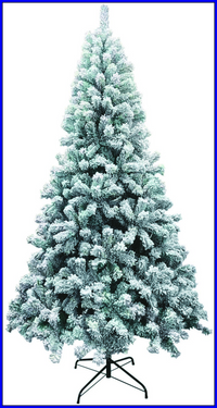 Albero di Natale Innevato 180 cm Sintetico PVC con 650 Rami Base a croce Metallo