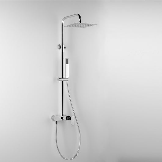 Colonna Doccia Tonda ARES Argo con soffione quadrato 20x20 cm miscelatore con deviatore incorporato