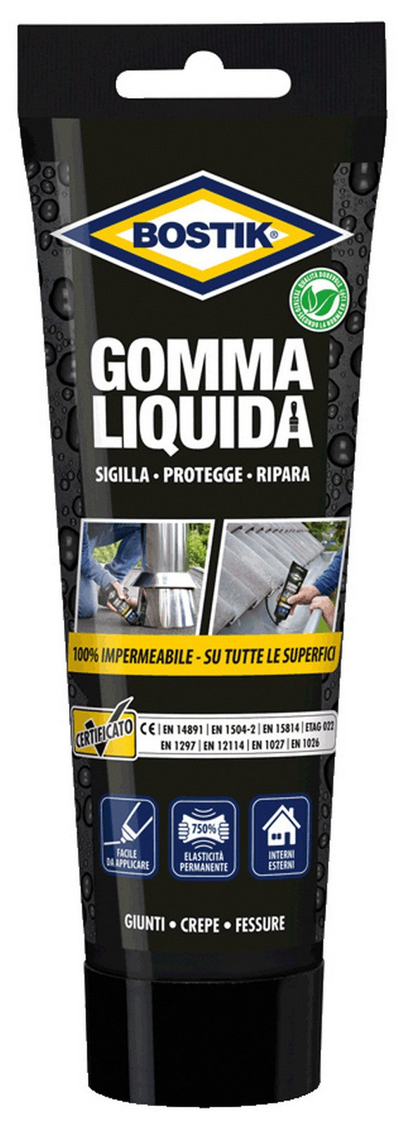 bostik gomma liquida impermeabile protegge e ripara tubo 250 gr 96037