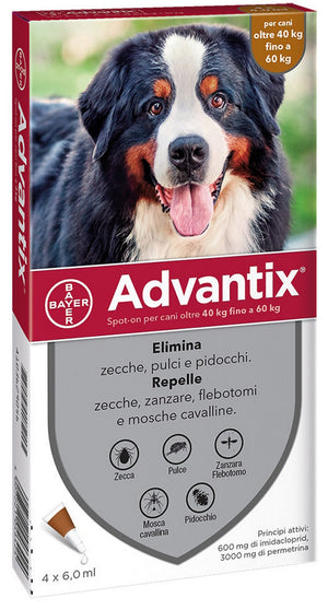 Bayer Advantix Spot On Antiparassitario Per Cani Kg.40-60