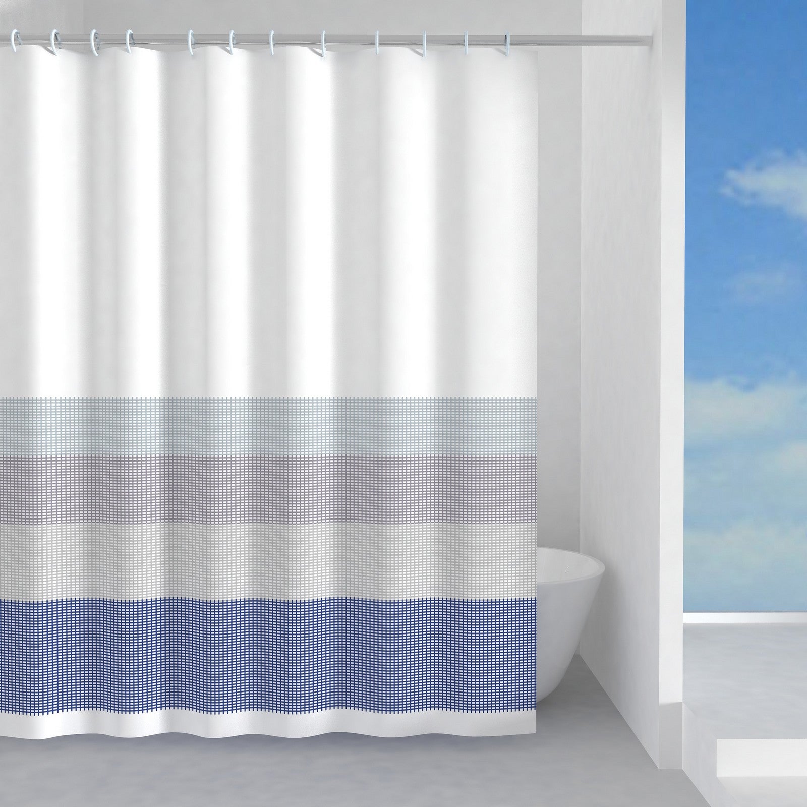 Gedy Tenda Per Doccia Bagno In Poliestere Fantasia Jeans 1307 180X200 Cm