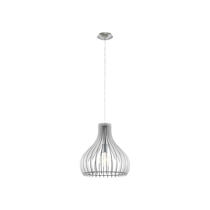 Lampadario Industrial Tindori Piccolo 1 Luce Acciaio Grigio Diffusore Bianco