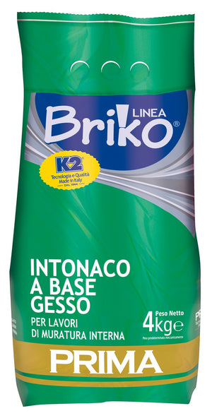 4pz linea briko intonaco a base di gesso per interni e ripristino murature da kg 4 96287