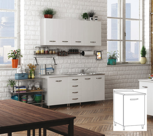 KIT CUCINA BASE 1A.CM.40X50X85H BIANCO AZUR LINE PZ 1,0