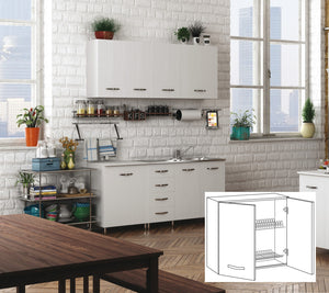 kit cucina pensile 2 ante scolapiatti 80x32xh72 cm bianco 96425