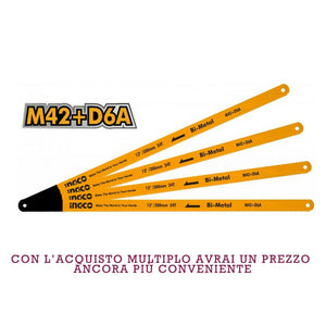 Ingco HSBB12246 LAMA PER SEGHETTO A MANO PER FERRO BI-METAL 300 mm 24T Sega Manuale