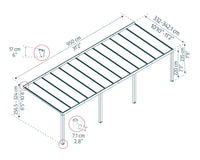 Pergola Addossata in Alluminio di Premium Stockholm 3.4X9.5 m Trasparente