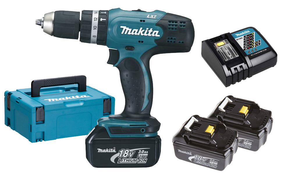 makita superkit 18v 3 ah dhp453rf3j con 3 batterie cod:ferx.97042