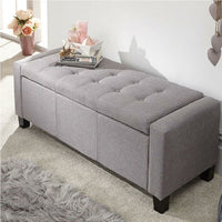 Cassapanca Pouf Contenitore Panca Moderna 110x40 H 40cm con Bottoni Grigio