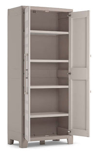 Armadio da Esterno 4 Ripiani 65x45x182H cm in Plastica Keter Excellence Alto Beige/Tortora