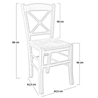 Sedia legno croce venezia con seduta in paglia riso grezza da verniciare