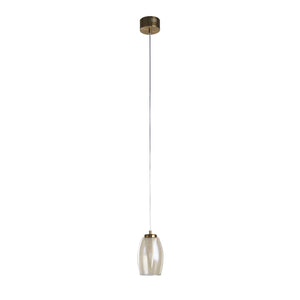 Lampadario Contemporaneo Ciclone Metallo Bronzo Vetro Led 6W 3000K