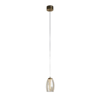 Lampadario Contemporaneo Ciclone Metallo Bronzo Vetro Led 6W 3000K