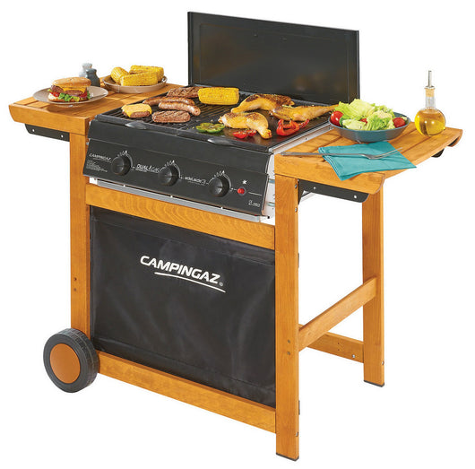 barbecue dualgas adelaide 3 woody dg in acciaio e legno di faggio cod:ferx.97338