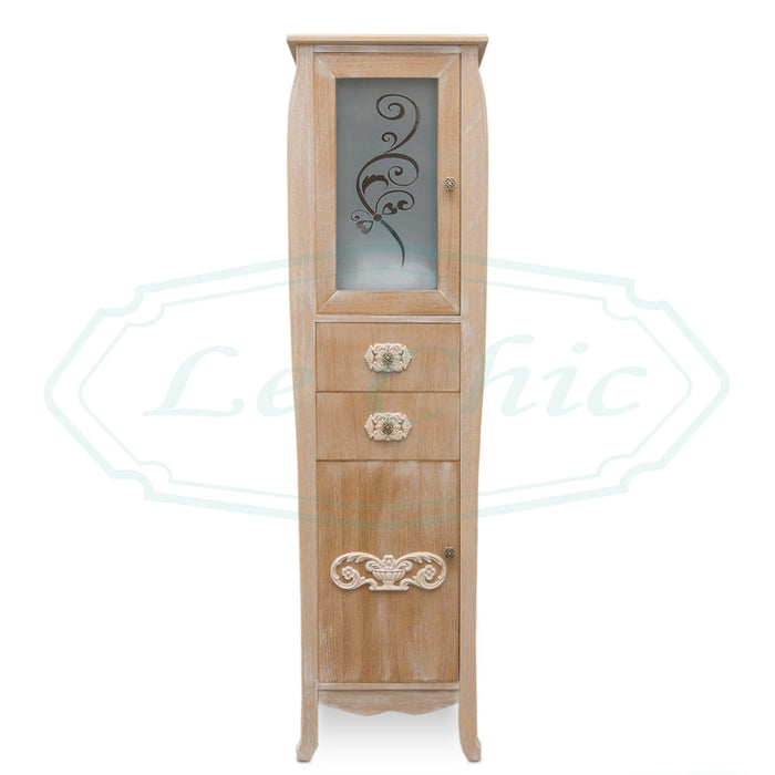 Arredo bagno shabby chic doppia colonna in rovere