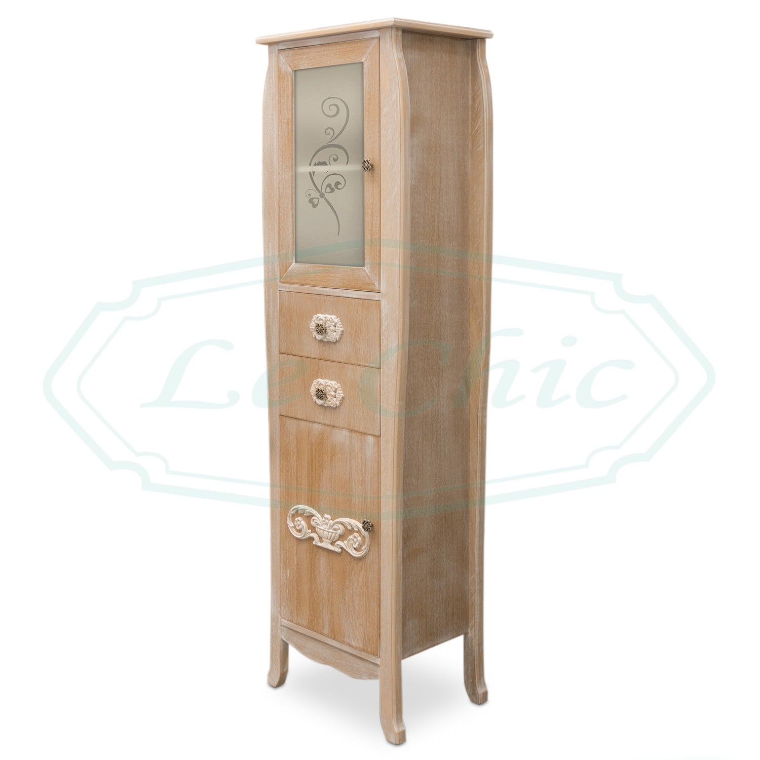 Arredo bagno shabby chic doppia colonna in rovere