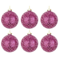 Palline di Natale in Vetro Fucsia con Diamanti Symphony Diametro: 80 mm