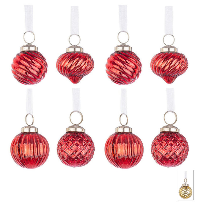 Palline di Natale in Vetro da 5 cm Classiche Set 8 Pz